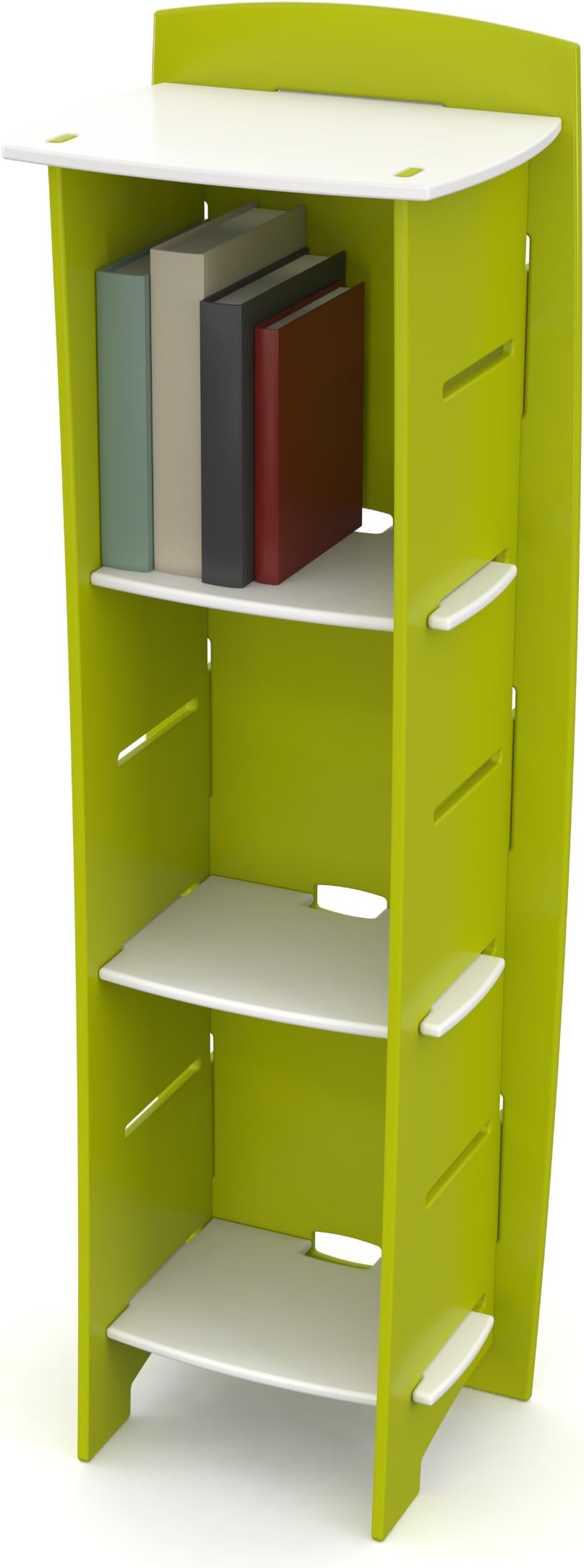 Legaré Furniture Children's Furniture 3-Shelf Bookcase, Storage Organizer with Adjustable Shelves for Kids Bedroom, Green and White