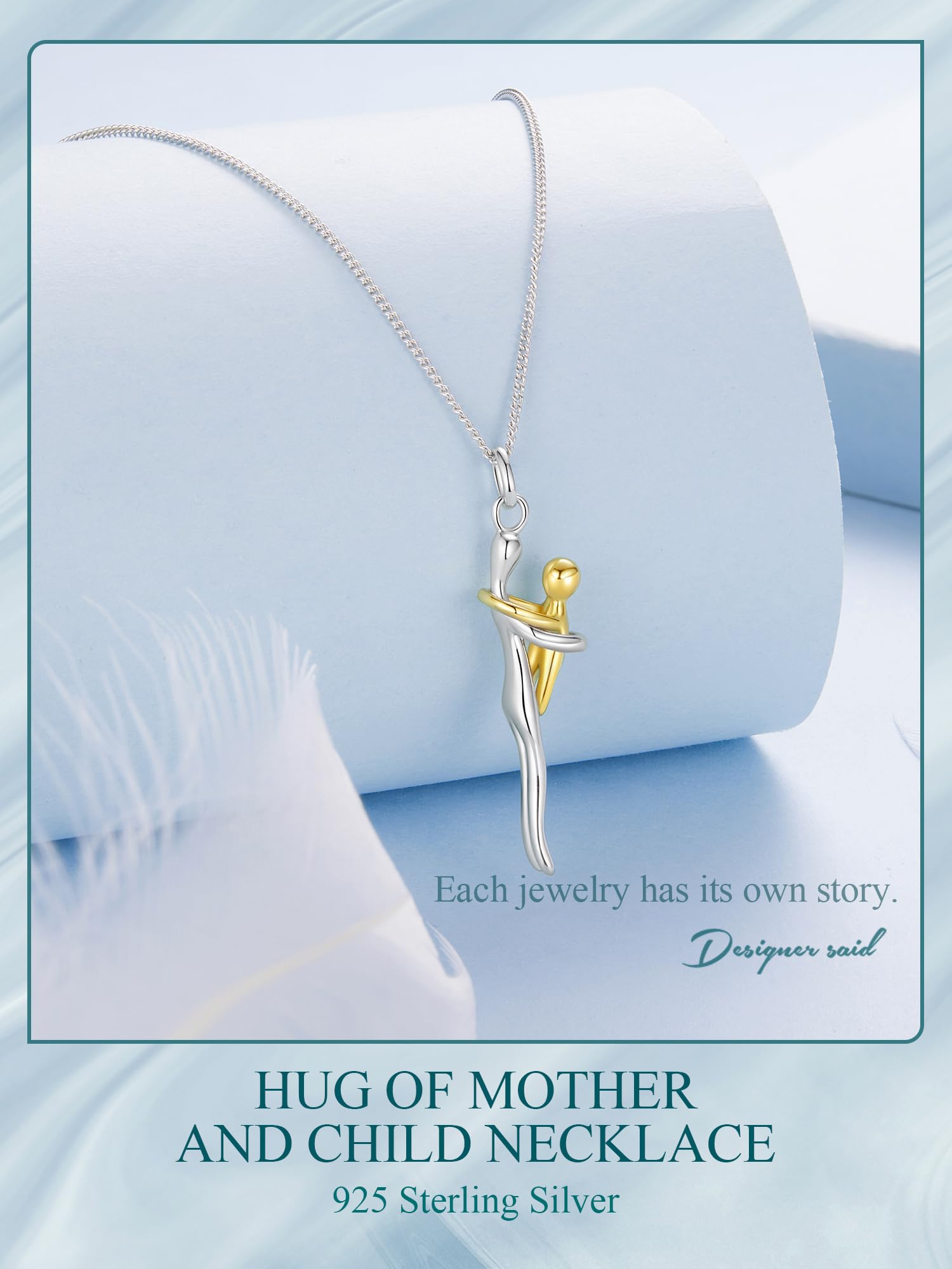 Collar de plata de ley 925 para el día de la madre para mujer