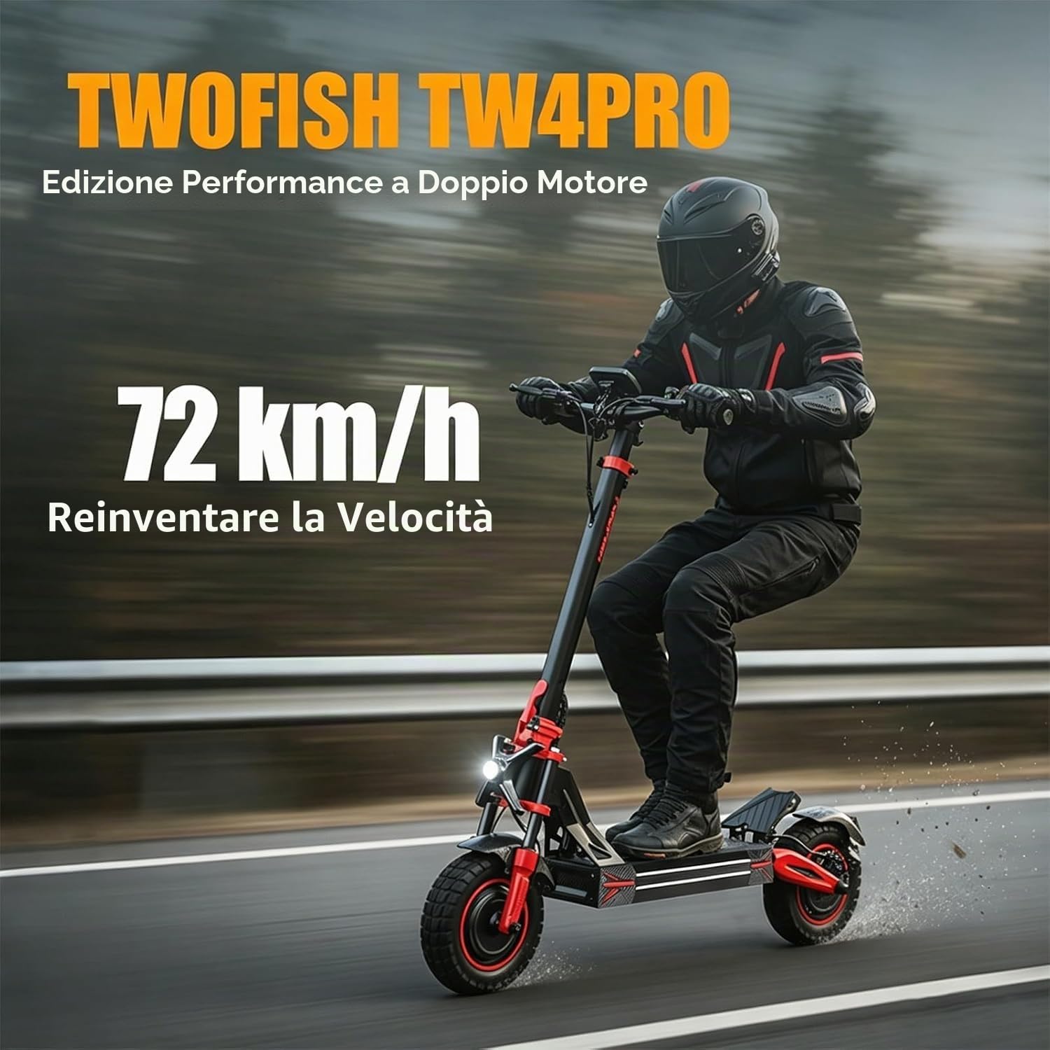 TW4PRO Monopattino Elettrico Pieghevole, 60V 23Ah, 45-60Km di Autonomia | Limite Di Velocità Sbloccabile, Display Ad Alta Definizione, Pneumatici 11", Sblocco NFC, Doppia Sospensione&Freno a Disco