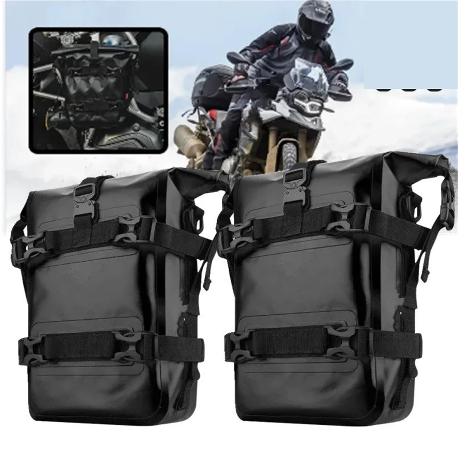 Borsa Moto Borsa Per Paraurti Moto 2 Pezzi Impermeabile 5L-8L Telaio Laterale Barra Protezione Portaoggetti Universale Strumenti Selle Motos Bagagli | Y