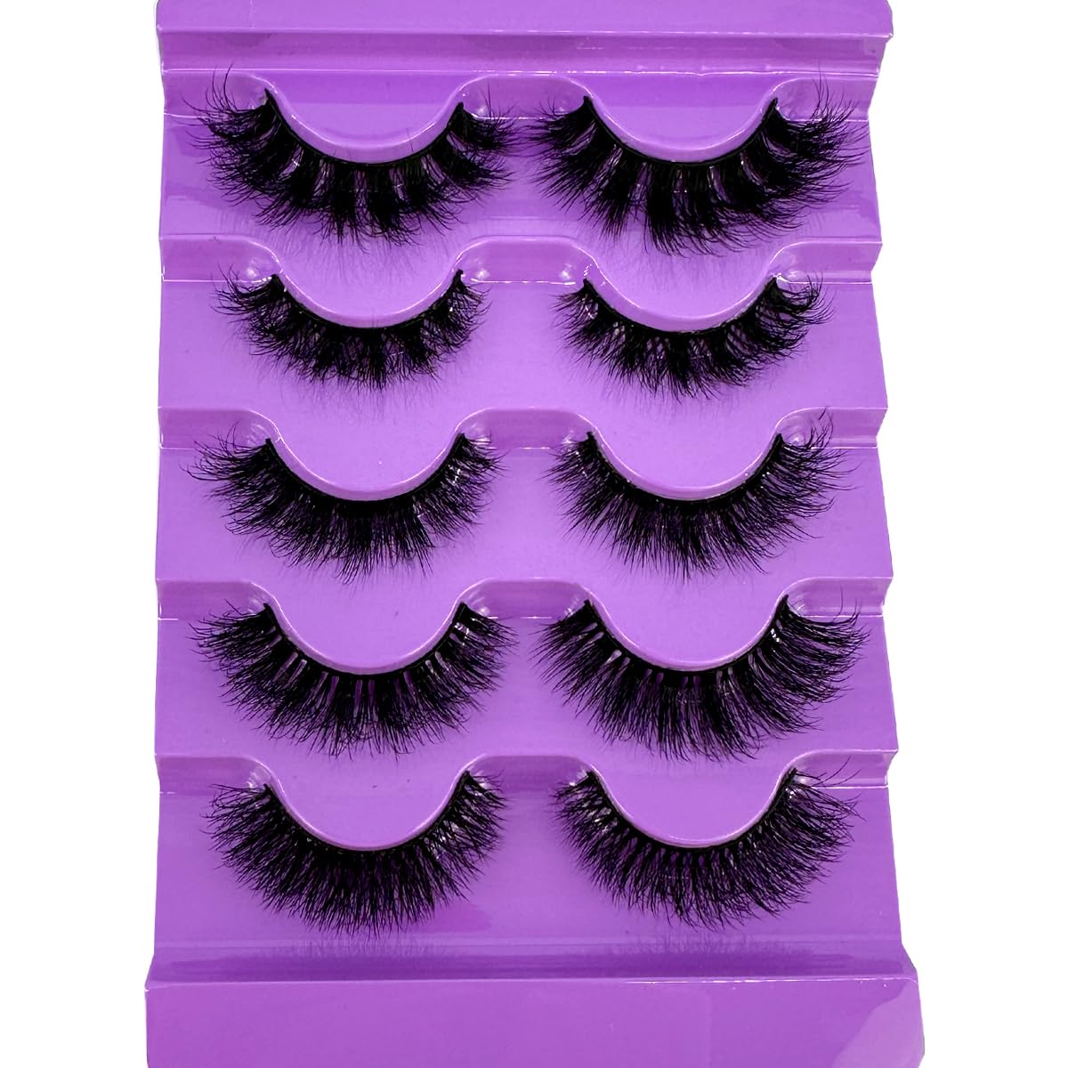 Cat eye Eyelashes 3D Natural False Lashes D Curl Fluffy Soft Cross 5 pairs Manga Lashes Wispy Natural Eyelash Extension Makeup (GAM501)