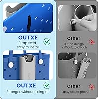 Vista 4 de OUTXE Soporte de teléfono de silicona para bolsa Bogg, accesorio de dijes porta estuches de teléfono compatible con todas las bolsas Bogg, soporte