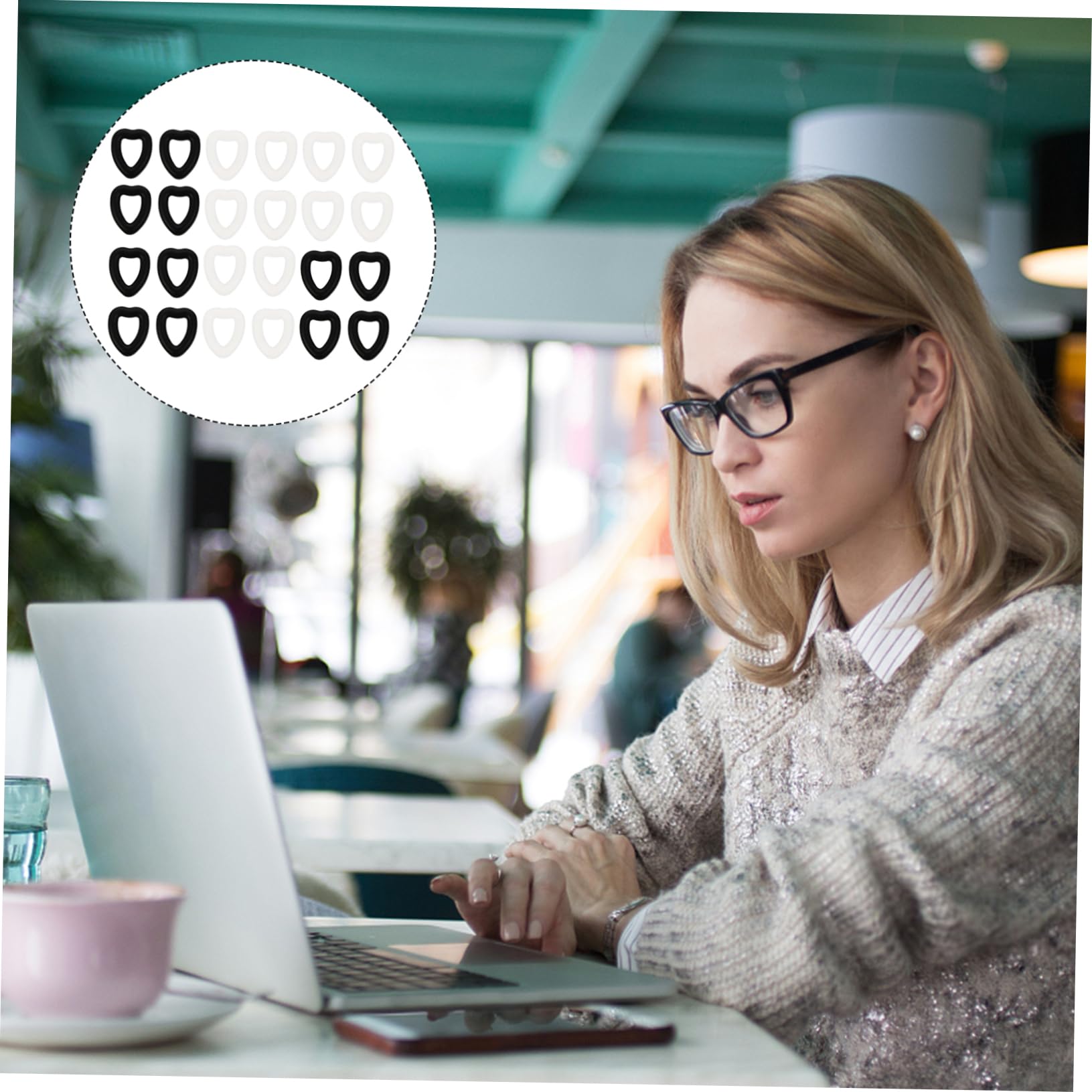 FRCOLOR 3sets Heart-Shaped Non-Slip Sleeve Sunglasses Round Glasses Cord Eyeglass Strap for Women Sunglasses for Women Womens Sunglasses Eyewear Ear Cushions Aunglasses White 12pairs*3