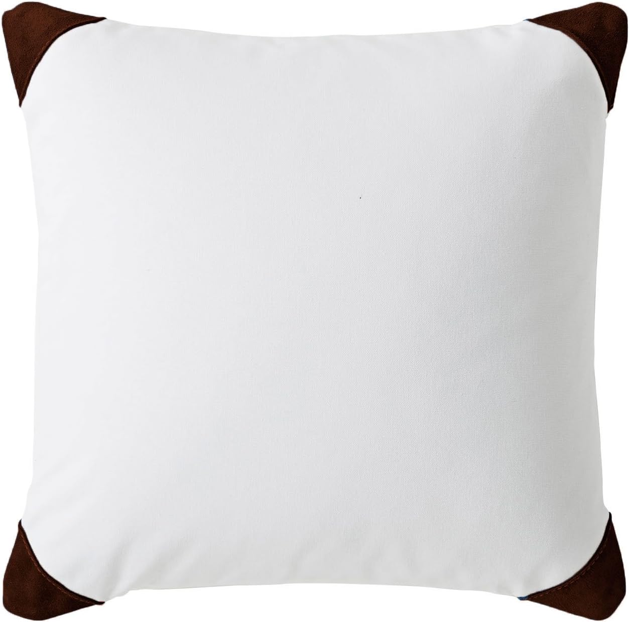 1 Pair Suede Cap Pillow Sham Egyptian Cotton 500tc Coffee Square (16 x 16 inch)