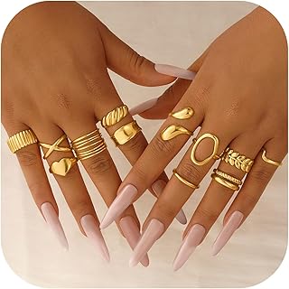 Yoosteel Gold Plated Stackable Rings - Adjustable