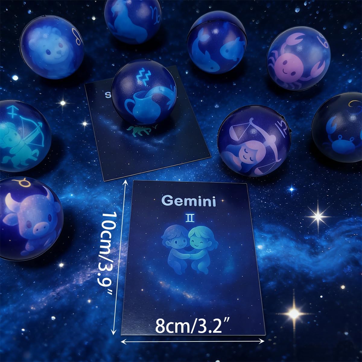 24 Pack Twelve Constellations Slow Rising Squishies with Valentines Cards Galaxy Stress Balls for Kids School Class Classroom Valentines Day Gifts Prizes Party Favors