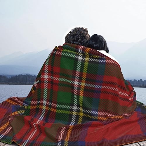 Miniatura 7 de Manta de microforro polar ultra suave, a cuadros, tradicional, rojo, negro, verde, estilo retro escocés, cálida, ligera, decorativa, para cama,