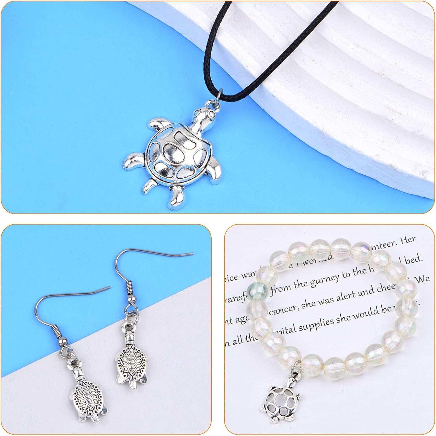 75pcs 15 Styles Tibetan Silver Mixed Turtle Shape Charms Vintage Alloy Sea Turtle Tortoise Dangle Pendants for DIY Necklace Bracelet Jewellery Making Supplies - Image 4