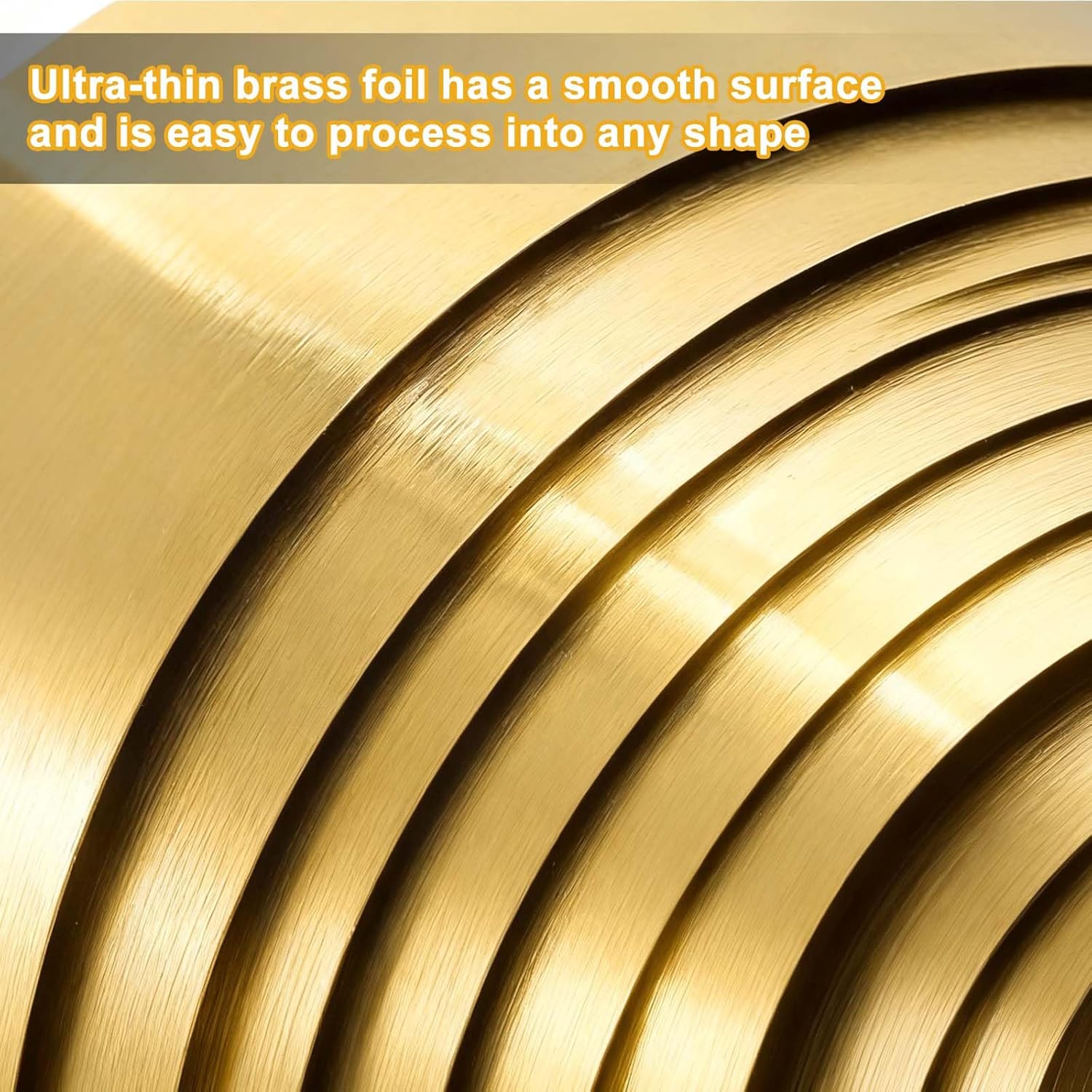 MECCANIXITY Metal Brass Sheet Roll, 0.0004"x3.94"x39.4"(0.01x100x1000mm) H62 Brass Strip Foil Plate Roll Metal Thin Sheet with Protective Glove for DIY Craft Making Electrical Repair, Gold