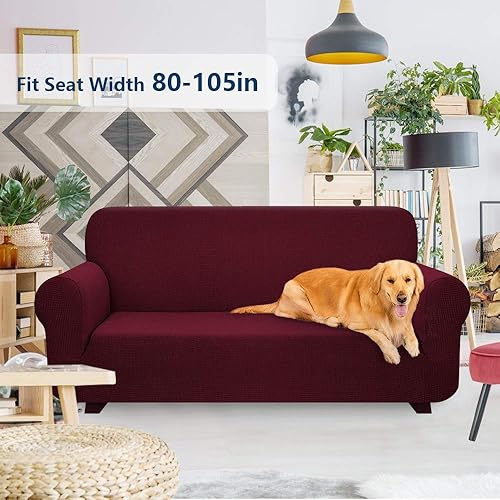 Miniatura 2 de iCOVER - Funda de sofá de una pieza de alta elasticidad, lavable a máquina, tela jacquard de elastano, parte inferior elástica antideslizante, fácil