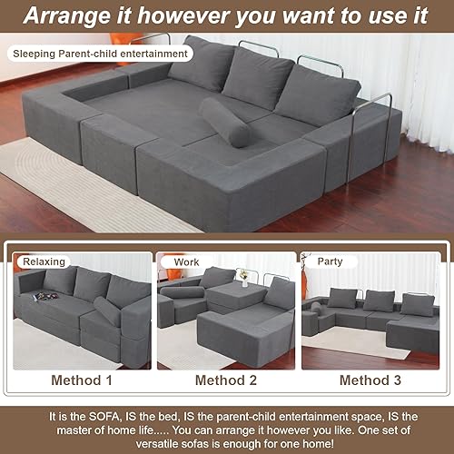 Miniatura 4 de Sofá modular Cloud de 102 pulgadas, sofá en forma de I, lavable a máquina, moderno sofá modular con asiento profundo, sofás tapizados para sala de