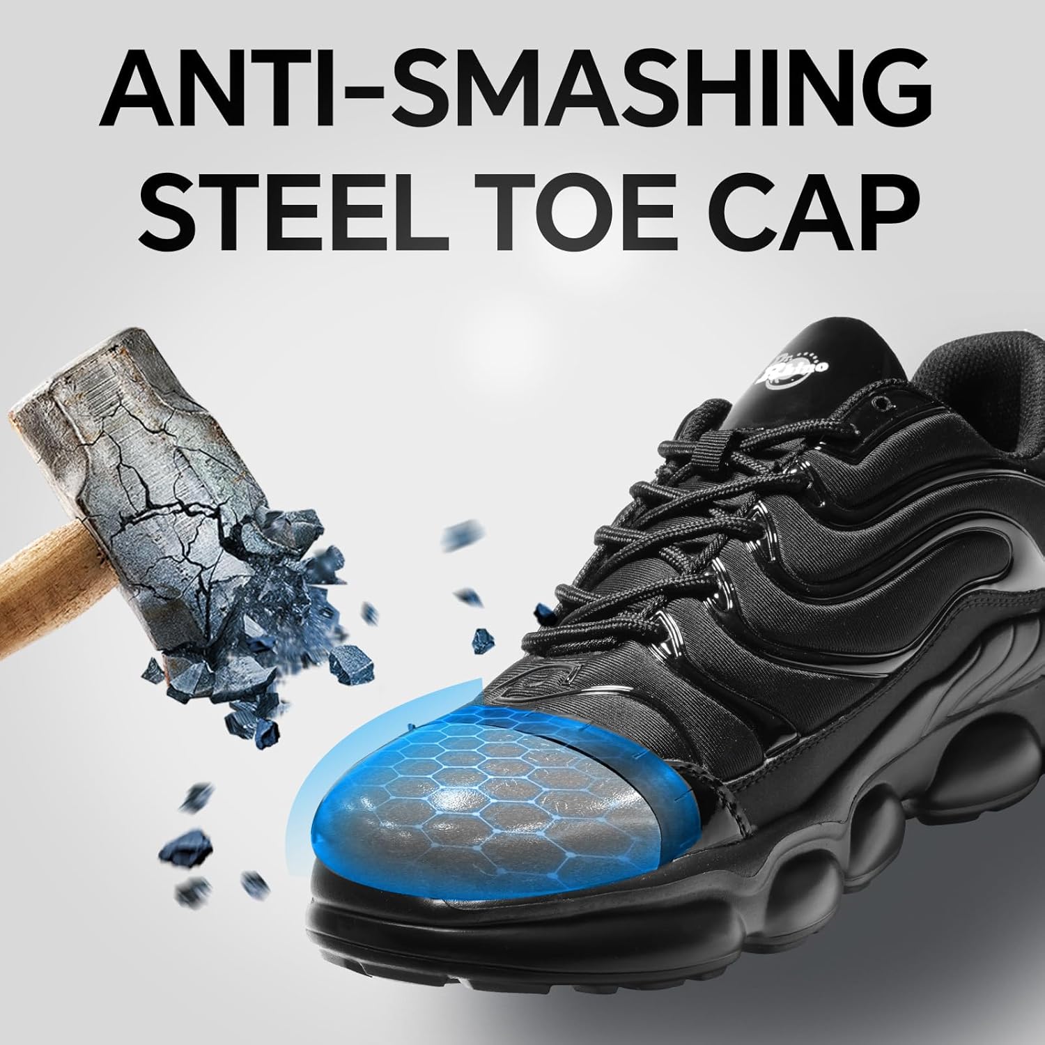 Steel Toe Shoes for Men Women Comfortable Lightweight Work Sneakers for Men Composite Toe Safety Sneakers Men's Slip Resistant Indestructable Construction Safety Shoes - Image 2