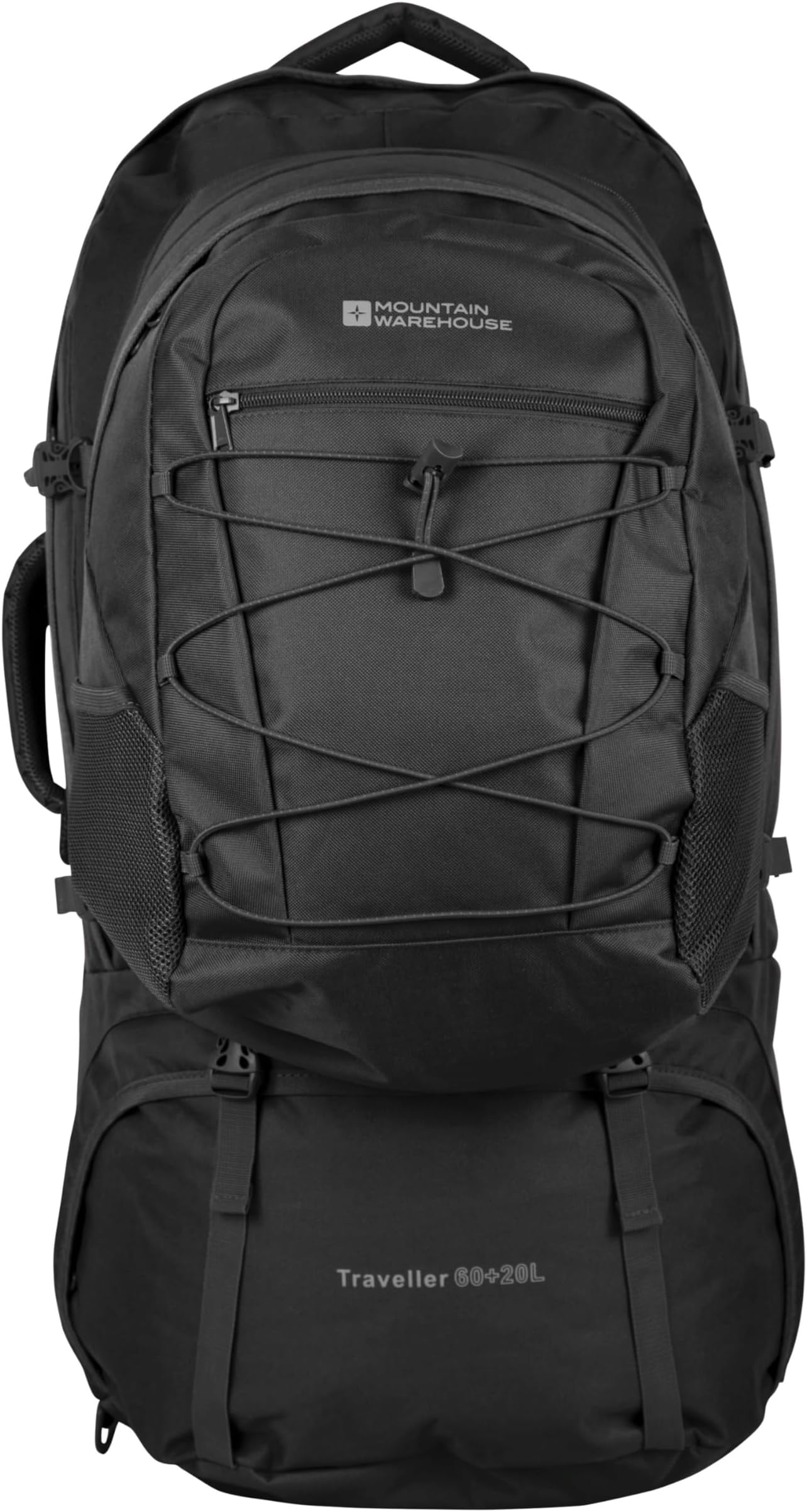 Traveller 60L + 20L Travel Backpack Black ONE