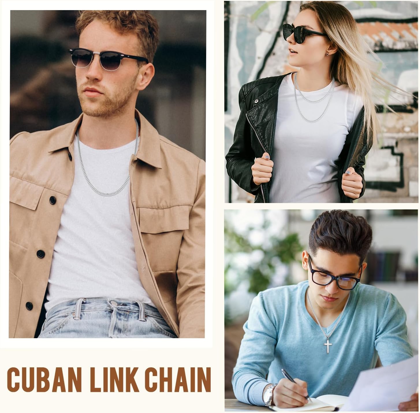 Solid 18K Over 925 Sterling Silver Chain for Men Women, 4mm Cuban Link Necklace, Hip-Hop & Cool Style, 16-26 Inch - Image 5