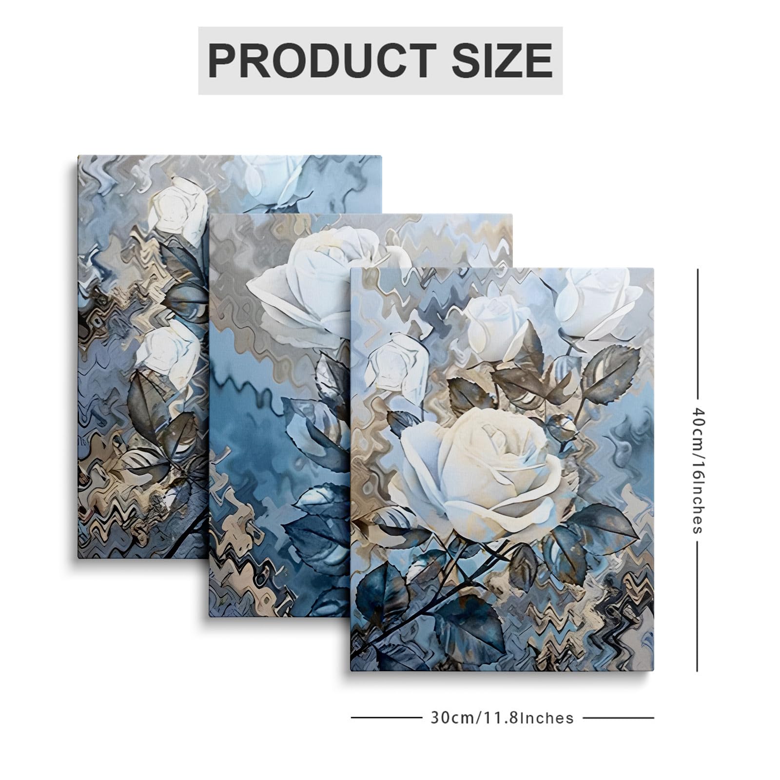 prinfantasy Nature Pictures Bedroom Wall Art - Canvas Blue Floral Artwork Prints Paintings for Home YH1406 - Image 2