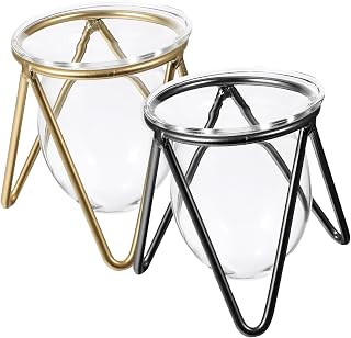 Abaodam 2 Piezas jarrón de Plantas hidropónicas florero para el hogar Recipiente de Flores jarrón de eneldo Verde florero hidropónico Creativo macetas Transparentes Plantador Metal