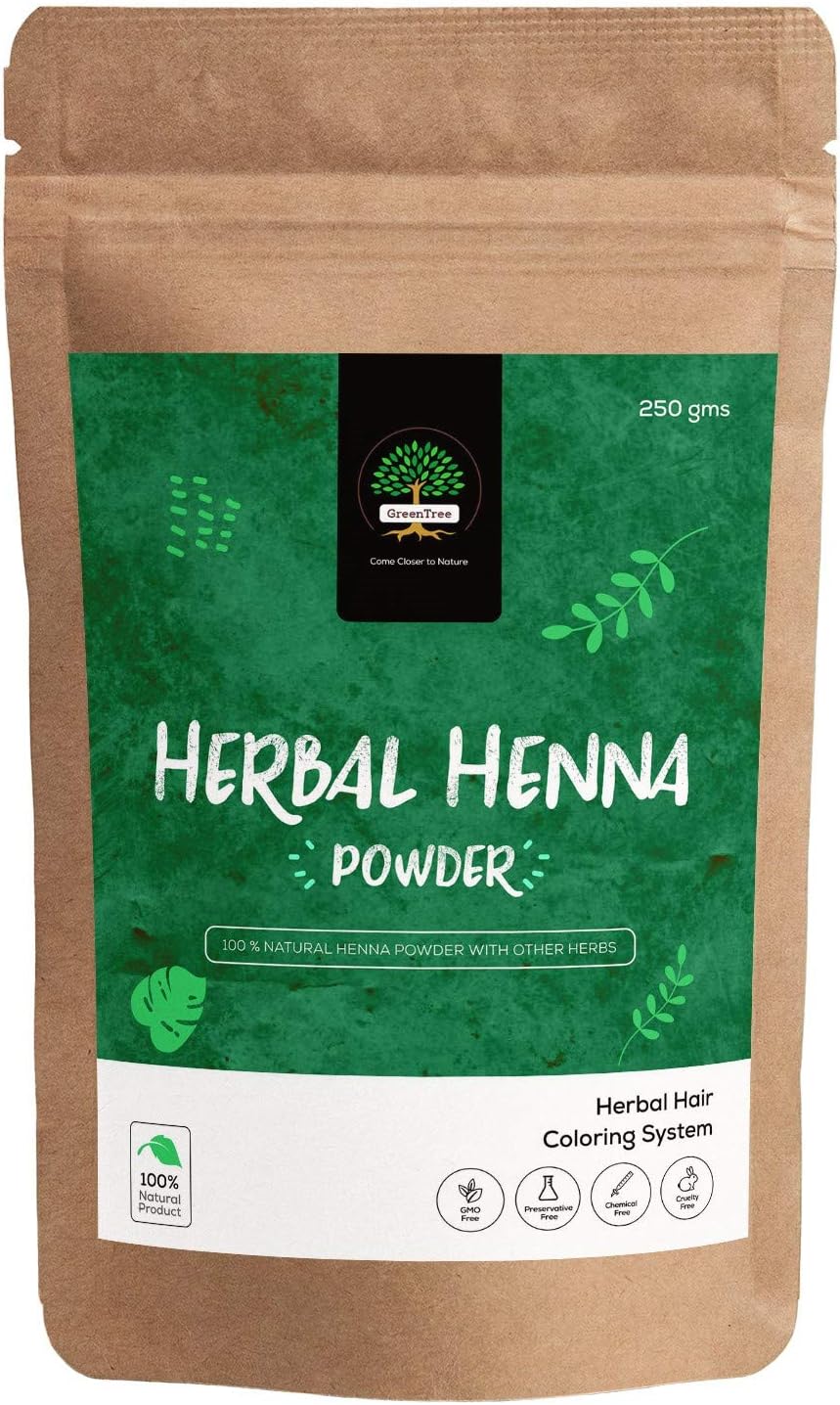 GreenTree Herbal Henna Powder 100% Natural and Chemical Free (250)