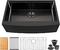 Vista 18 de Fregadero de barra negro, fregadero de cocina negro de montaje inferior de 15 pulgadas, fregaderos de cocina de 15 x 15 x 10 pulgadas, fregadero