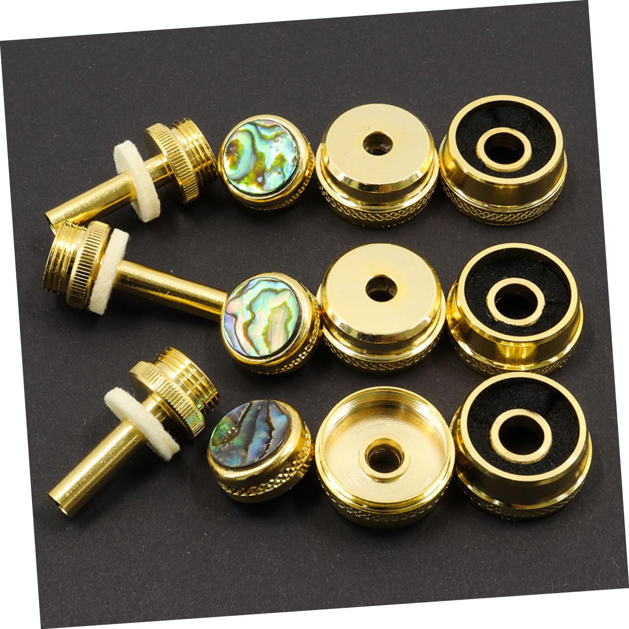 Toyvian Botones de Pistón para Trompeta, Metal Dorado, Repuesto para Músicos, Kit de Reparación Tapas y Varillas, Accesorios de Instrumento