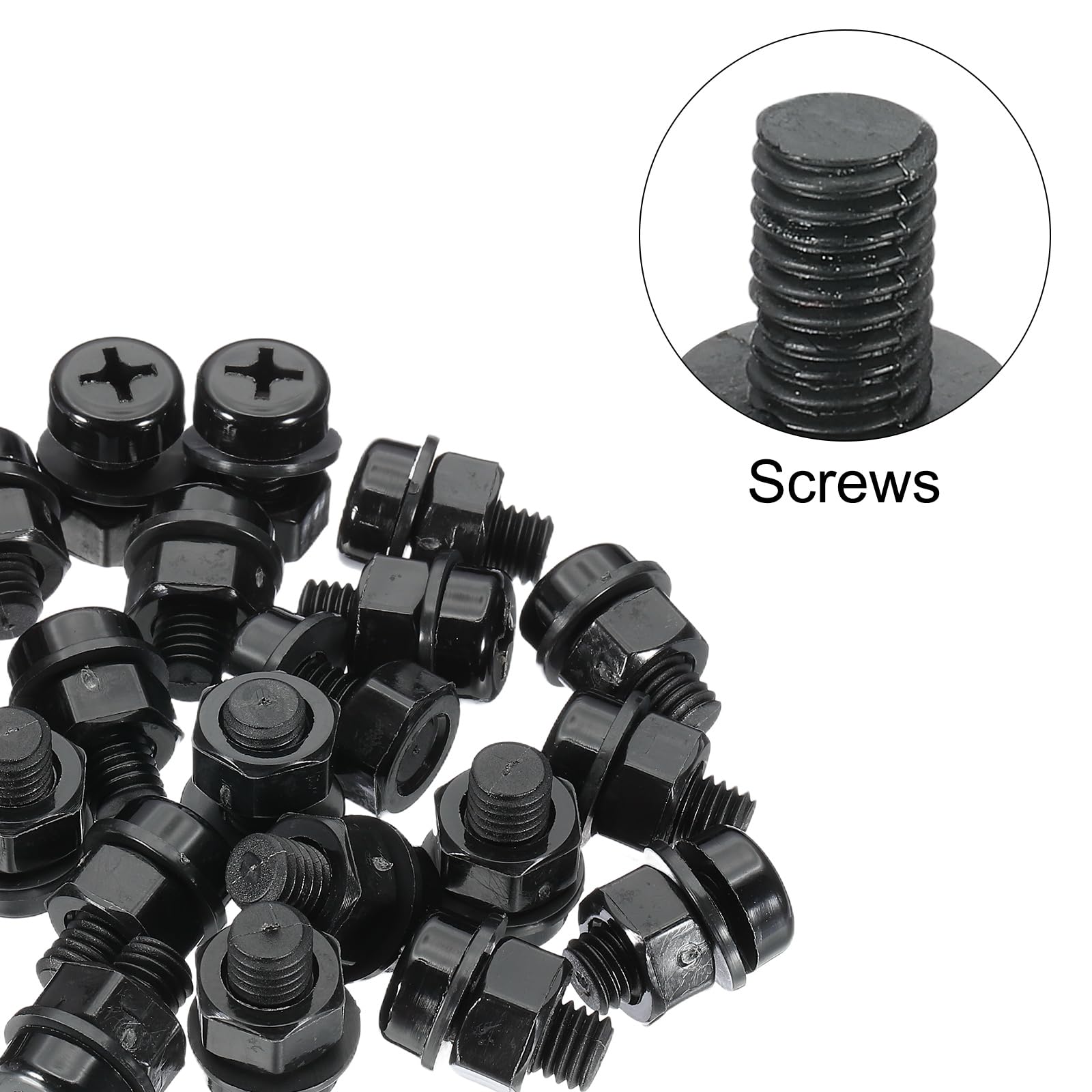 PATIKIL M8x15mm Black Nylon Bolts Plastic Nuts Full Thread Head Screws, 24 Pcs, M8*15mm - Image 4