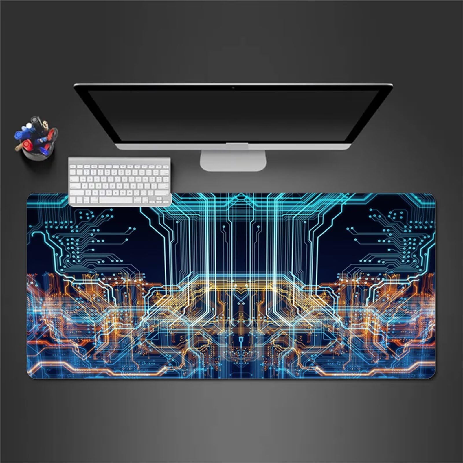 Alfombrilla Raton Gaming XXL 1200x600x2cm Alfombrilla de Ratón Grande Alfombrilla Gaming de Escritorio con Base Antideslizante para Gamers PC y Portátil (Verde Abstracto)