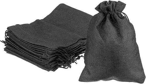 HARFINGTON 10 bolsas pequeñas de arpillera con cordón, bolsa de regalo de 5 x 7 pulgadas, bolsas de joyería para regalos de fiesta de boda, regalos