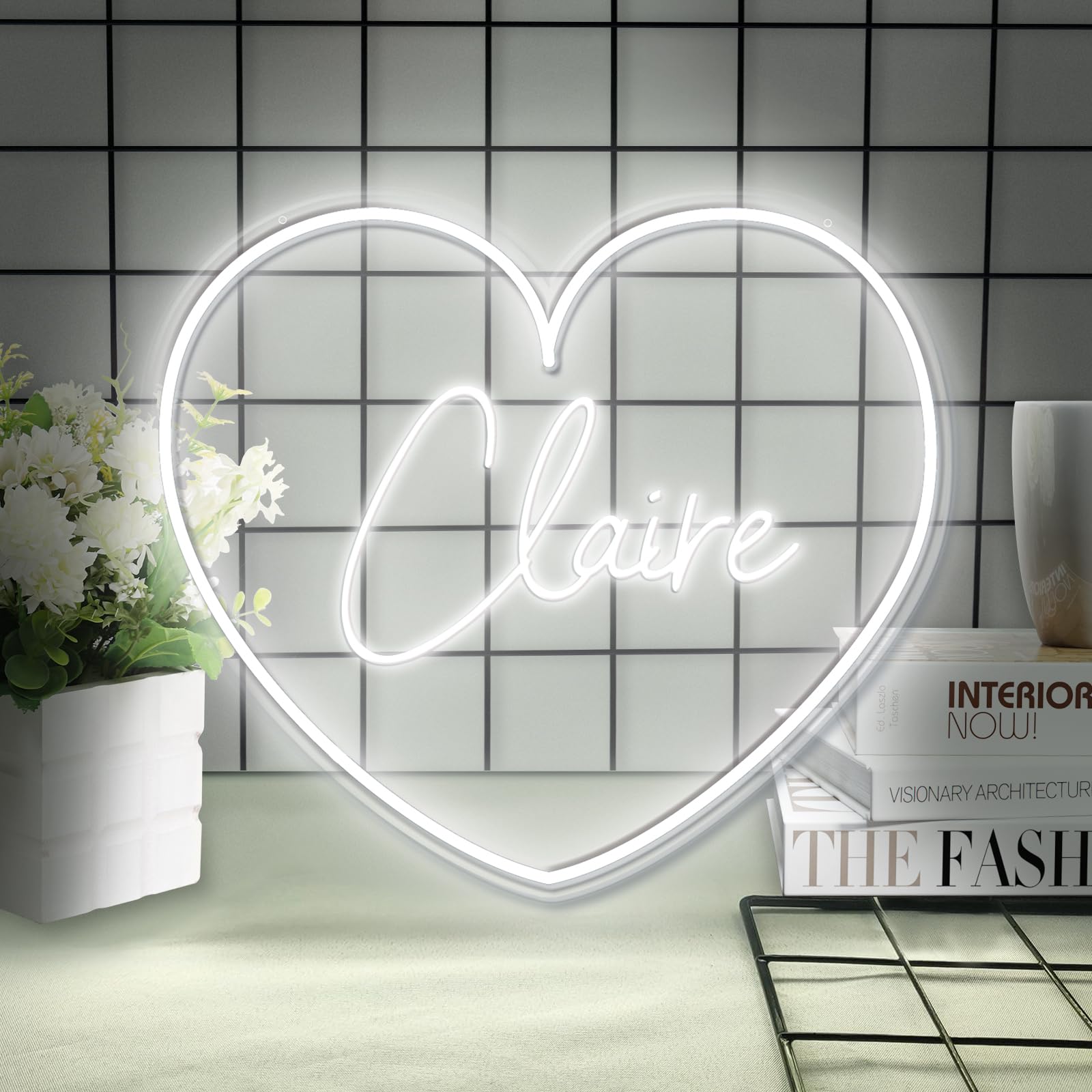 Neon Sign for Wedding Decor, LED Neon Light Signs for Engagement Valentines Day Personalized LED Neon Lights for Beer Bar Night Club,Name sign