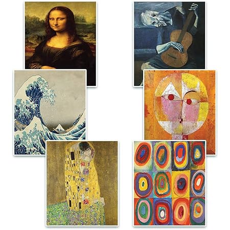 Amazon Com Creanoso Famous Art Paintings Posters 6 Pack Great For Home Kitchen Office Wall Hanging Decorations Unique Stocking Stuffers Gifts Token Giveaways For Men Women Employees Posters Prints
