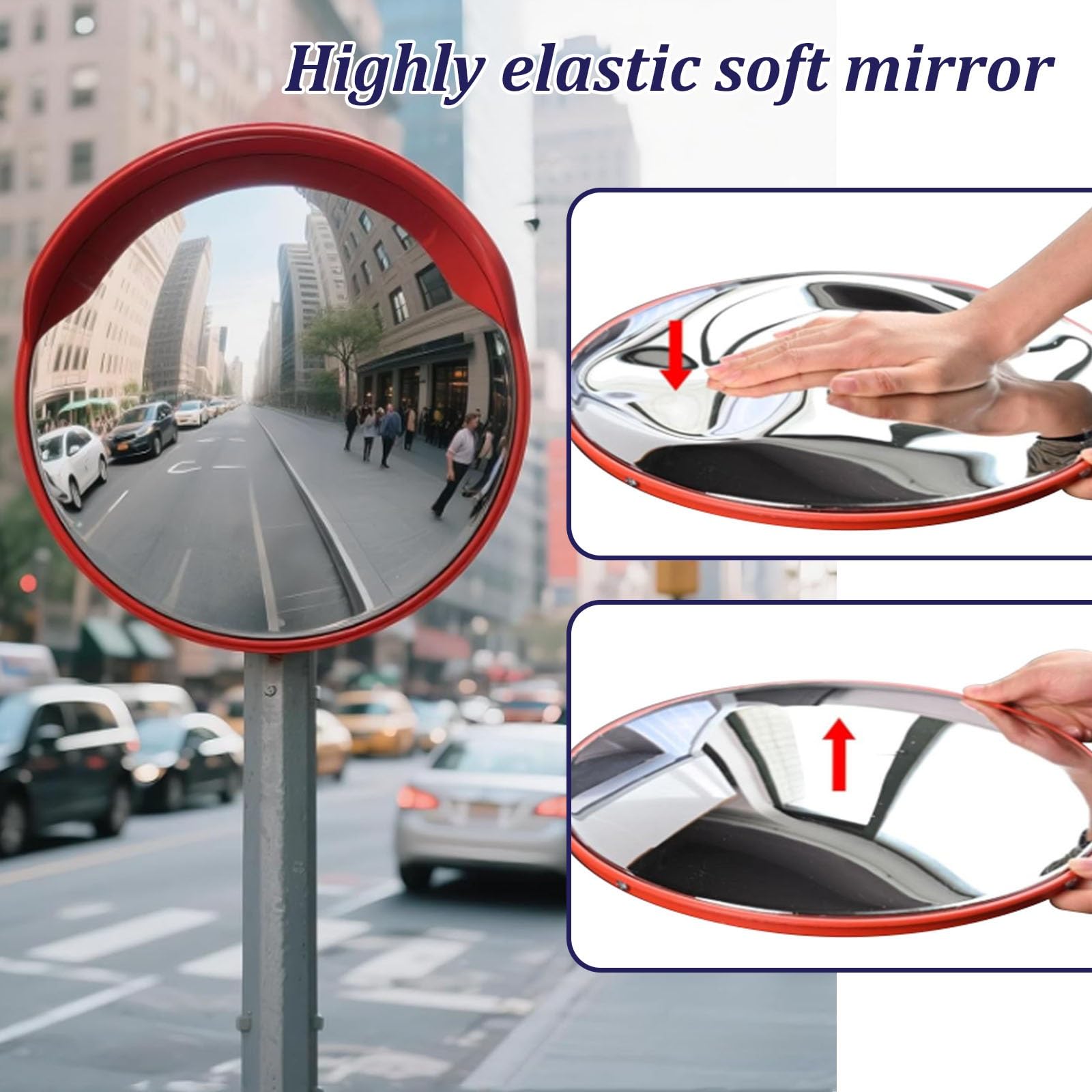 Specchio Convesso per Traffico, Specchio Rotondo per Angolo cieco, Specchio grandangolare per vialetto, Parete, parcheggio, Garage Sicurezza per vialetti, Magazzini, stanze e Traffico(Φ75cm)