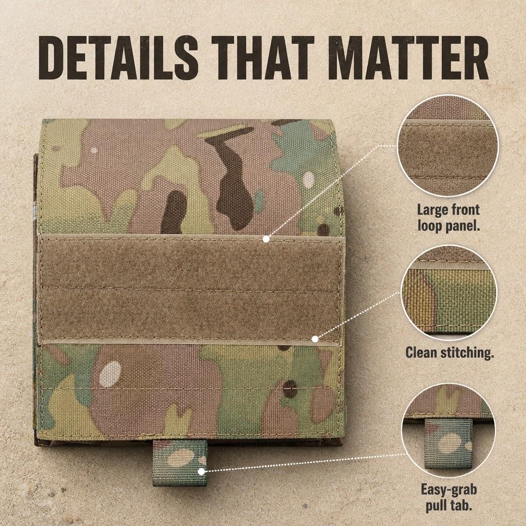 Pochette tactique pour carte Molle Admin avec panneau à boucle 1000D