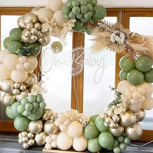 Miniatura 4 de Globos de arena blanca, 113 piezas de diferentes tamaños, kit de guirnalda de globos de color crema beige de 1812105 pulgadas, globos de látex mate