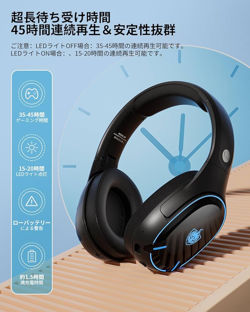 ゲーミング ヘッドホン Bluetooth5.4日本語説明書ブラック 2024年ゲーミング ヘッドホン】Bluetooth5 4日本語説明書