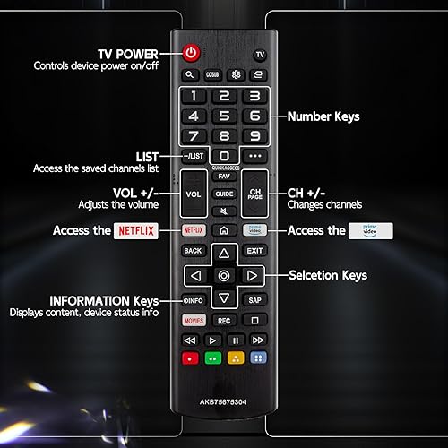 Miniatura 2 de AKB75675304 - Control remoto de TV para L-G TV, repuesto para control remoto L-G para Smart TV, compatible con todos los modelos de TV L-G