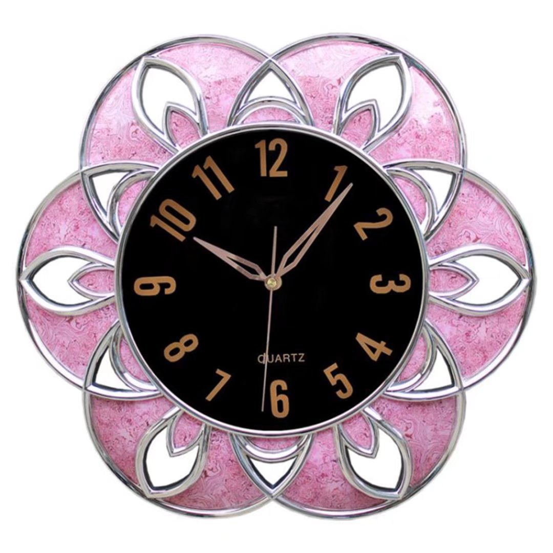 20 Inch Pink Wall Clock Living Room Bedroom Creative Three-Dimensional Decorative Wall Bell Home Quiet Wall Clock