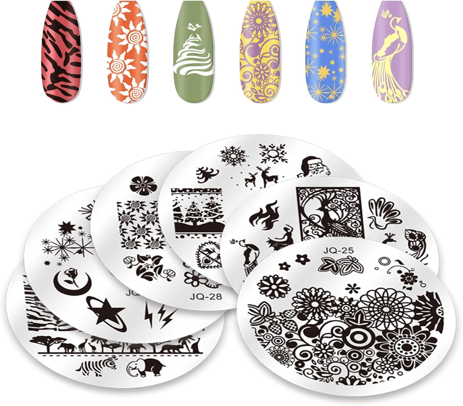Biutee Nail Art Stamping 30 Placas con Sello y Rascador, Estampacion Uñas