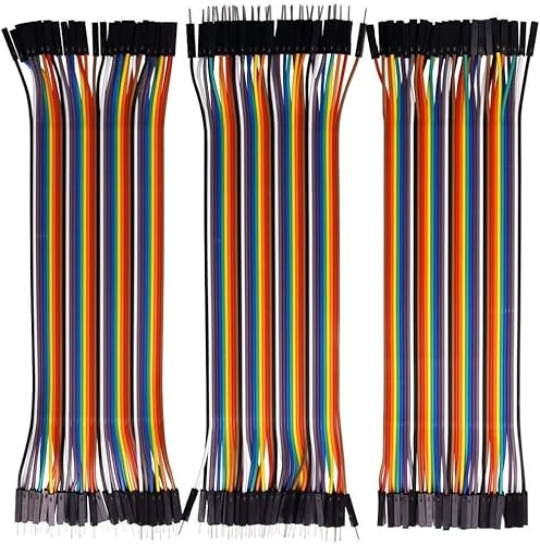 120pcs Multicolored Dupont Wire 40pin M/F, 40pin M/M, 40pin F/F Breadboard Jumper Ribbon Cables Kit Compatible with Arduino Projects(20cm/8inch)