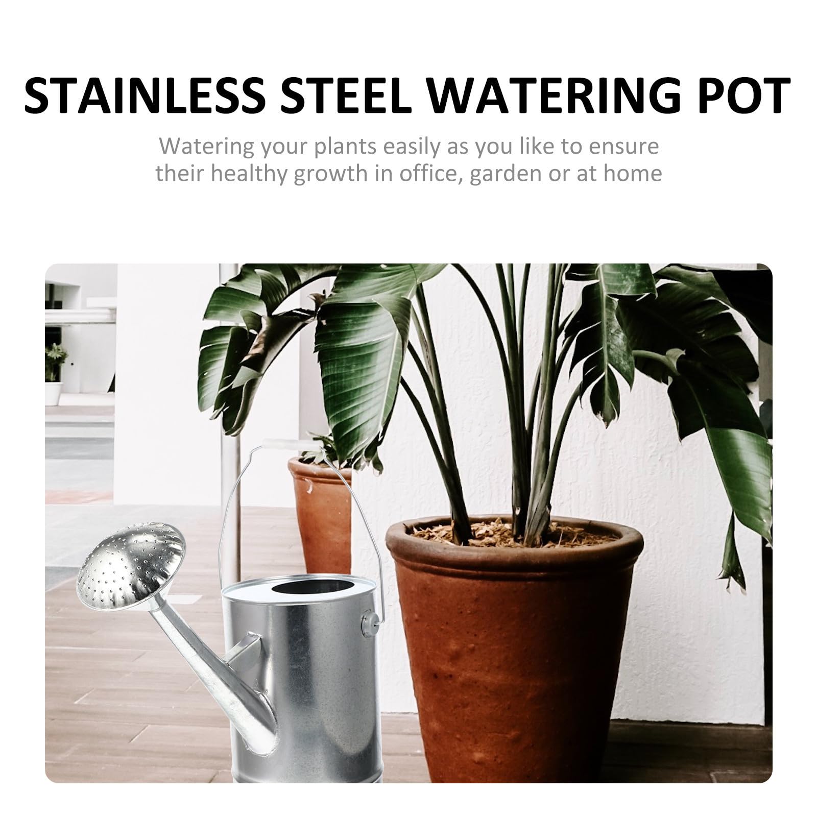Arrosoir Galvanisé Poignée Ergonomique de 5l et Long Bec pour Plantes D'intérieur et D'extérieur pour Jardinage Domestique