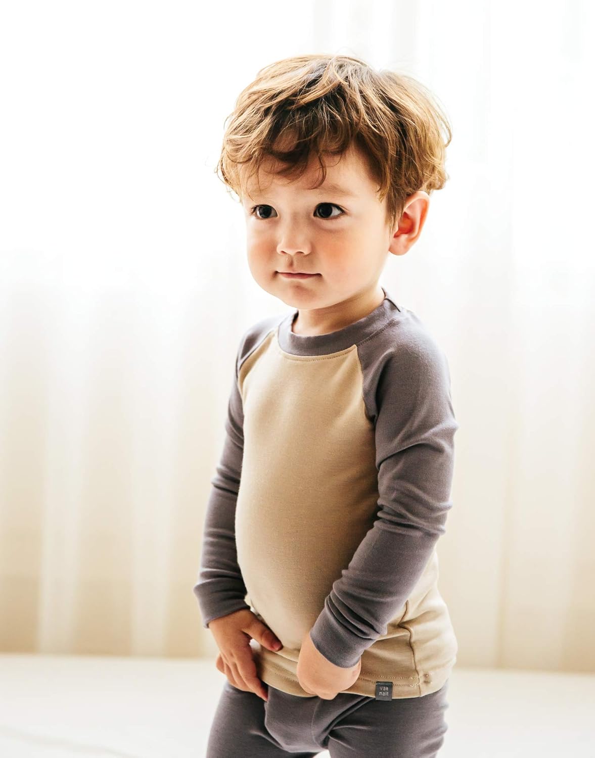 VAENAIT 6M-12Y Toddler Toddler Kids Toddler Girls Boys Soft Comfy Modal Tencel Solid Raglan Sleepwear Pajamas Pjs 2pcs Set - Image 3