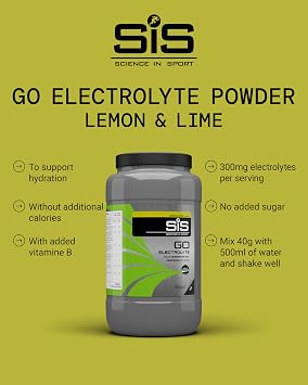 Science In Sport GO Electrolyte Powder Energy Drinks, High Carbohydrates and Sodium, Lemon and Lime Flavour, 12 Servings Per 500 g