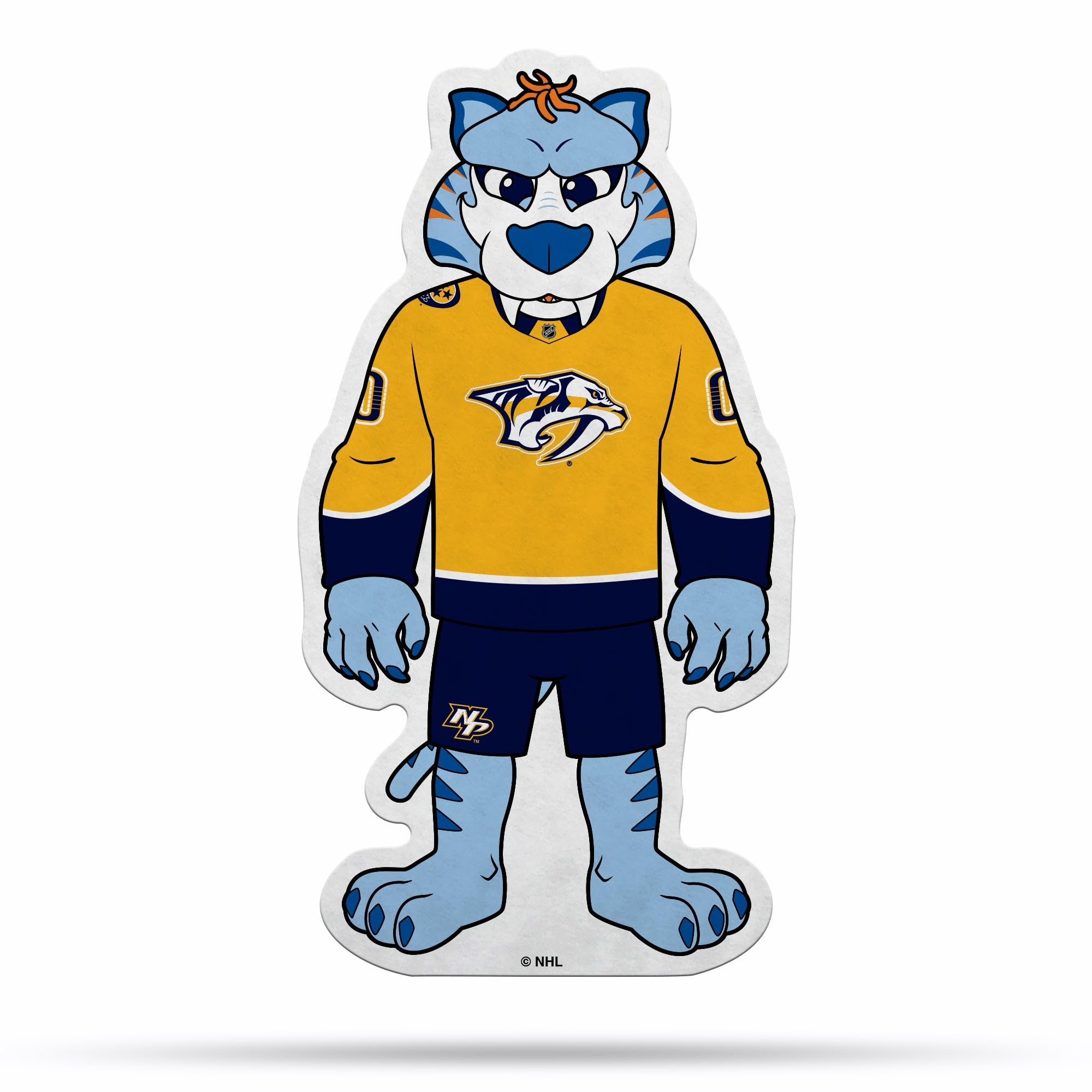 Rico Industries NHL Hockey Nashville Predators Mascot Shape Cut Pennant - Home and Living Room Décor - Soft Felt EZ to Hang