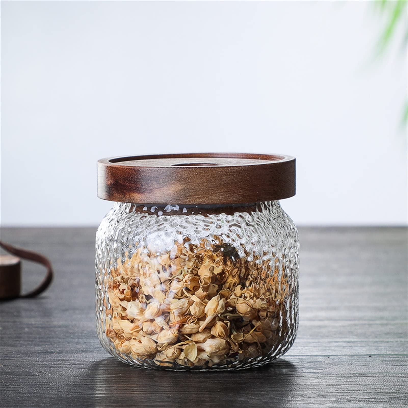 Recipiente de café Frascos de cristal de caramelo con tapa Botella de frasco de almacenamiento de cocina for especias Recipientes de vidrio for alimentos Frijoles de café té latas de vidrio Bote Café