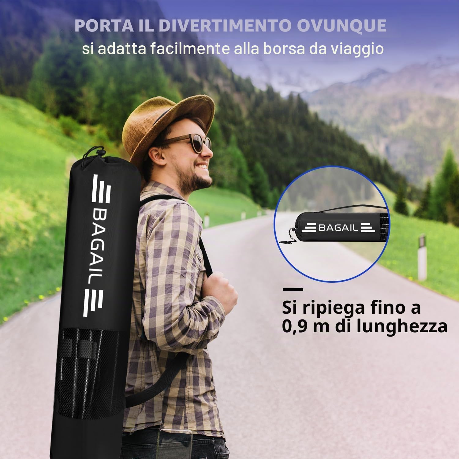 BAGAIL Badminton Net, Rete di Nylon Pieghevole, Supporto regolabile Hieght e Borsa da trasporto portatile, Facile da montare o smontare, Ideale rete sportiva ricreativa per tennis, Badminton.