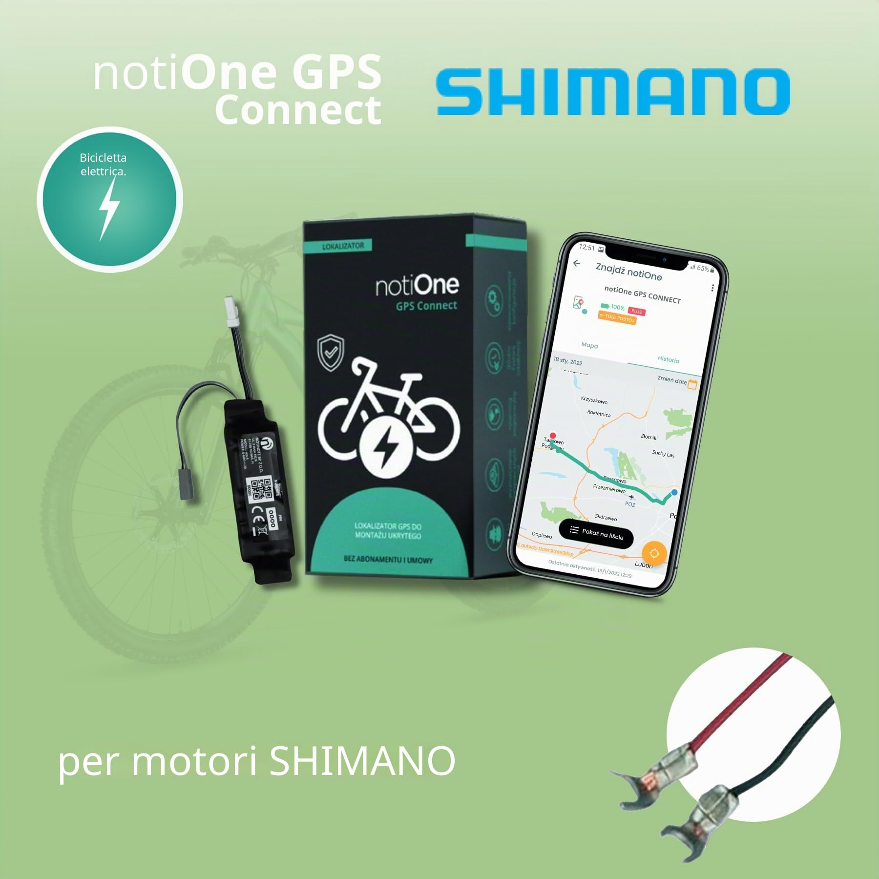 Tracker GPS per Sicurezza Bici Elettrica con Motore Shimano | Localizzatore Senza Abbonamento | Monitoraggio in Tempo Reale, Geofencing e Antifurto, Roaming