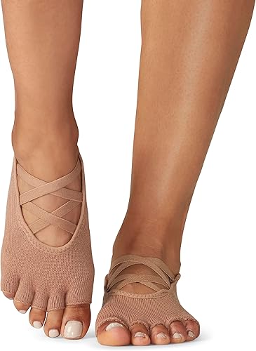 Miniatura 2 de toesox Calcetines Elle con agarre de media punta para mujer, calcetines de pilates antideslizantes con agarres para mujer, calcetines de yoga