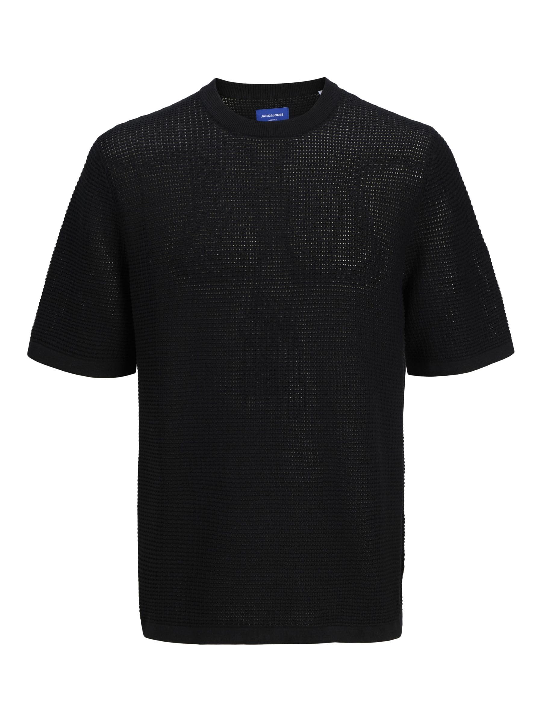 Jack And Jones Men's Black Knitted Crew Sweatshirt in Size L, Sports Direct