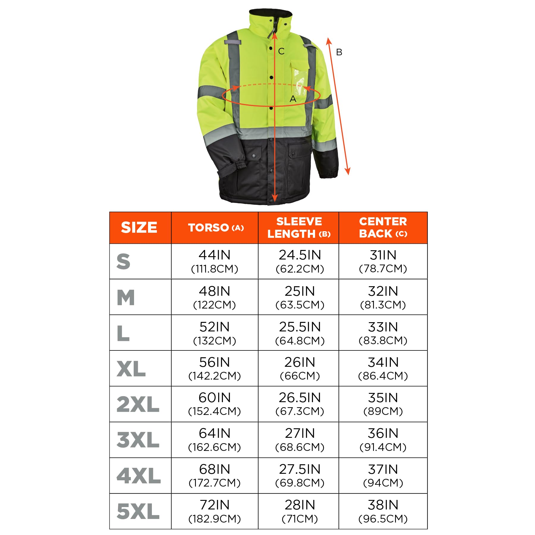 Ergodyne Chaqueta de Invierno Acolchada de Alta Visibilidad Unisex Adulto
