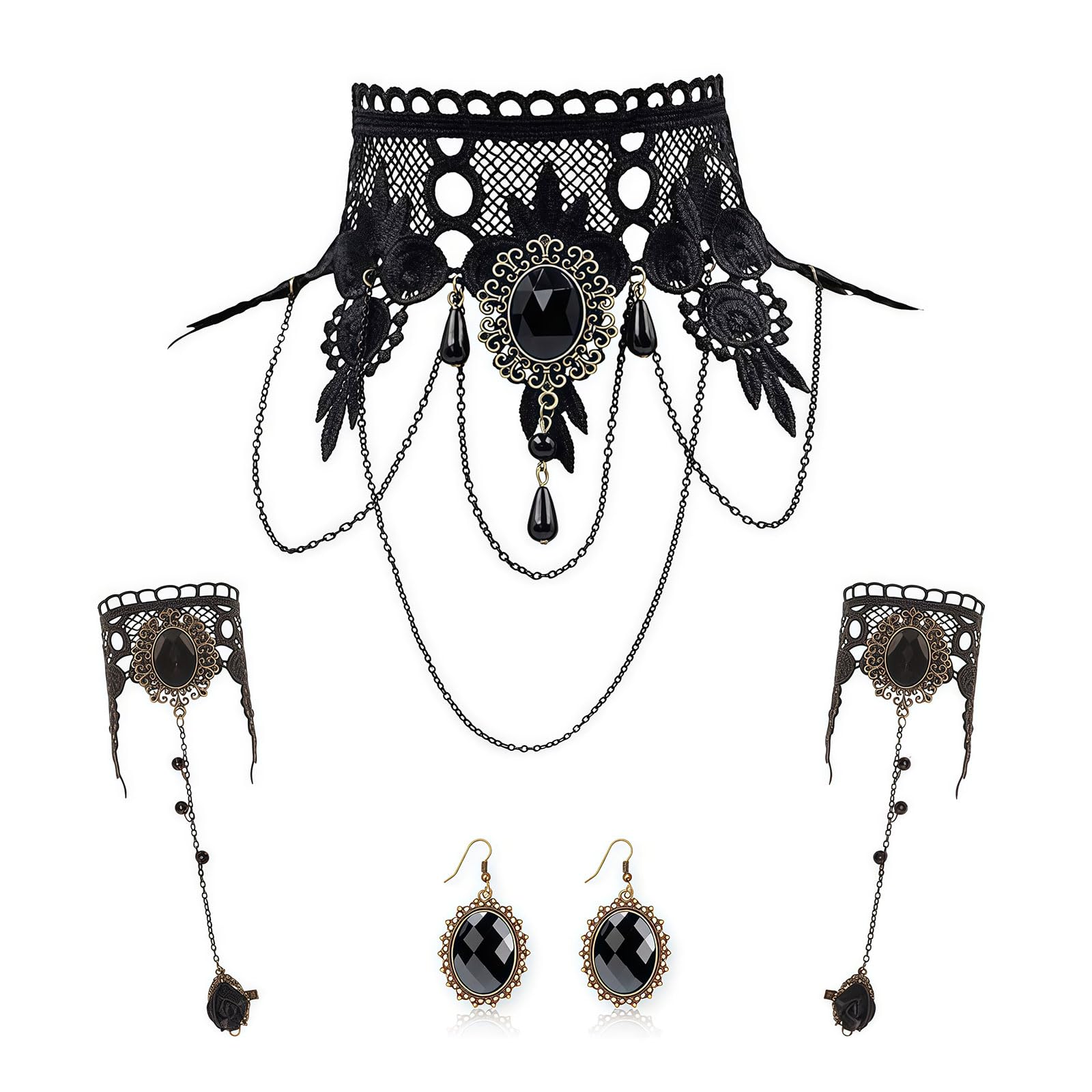 Steampunk damski, kostium wampira, gotycka biżuteria dla wampirów, naszyjnik, akcesoria wampirów