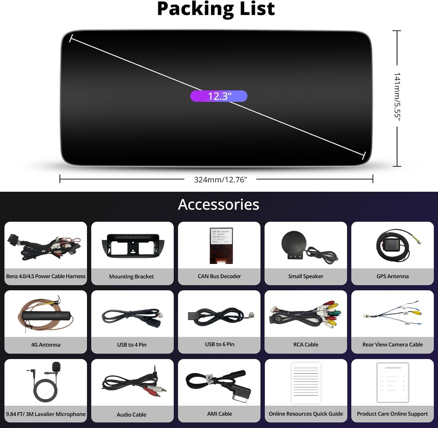 ATOTO 12.3" AI Amdroid Car Stereo Compatible with Mercedes Benz B-Class W246 NTG4.5/4.7 2013-2014, Wireless CarPlay & Android Auto, Keep Original Function, GPS Tracker, 4G LTE, SCVC, 32B-EQ