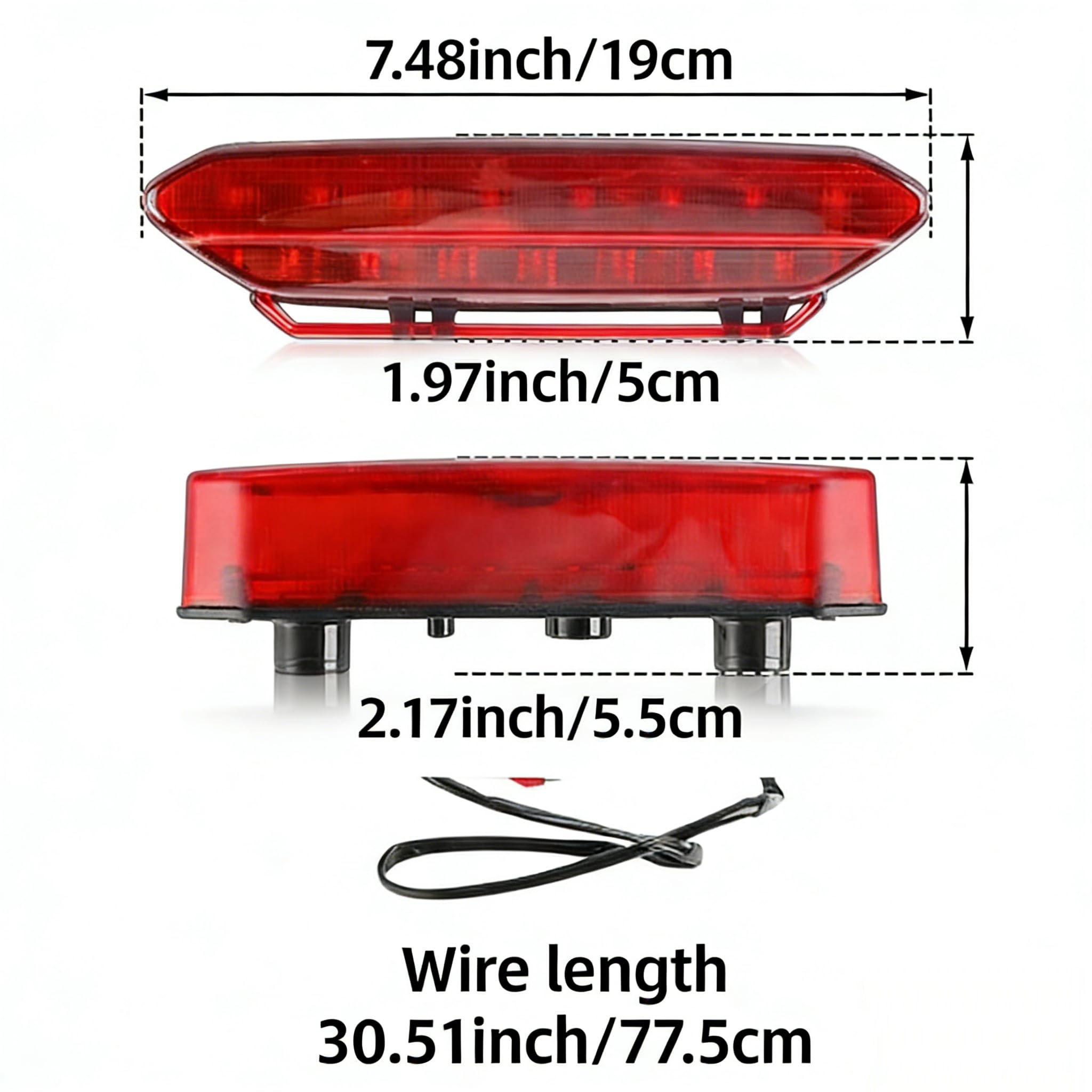 Baceyong Feu de Frein Arrière LED Rouge pour Moto, Indicateur 5TG-84710-21-00, Compatible avec Yamaha YFZ 450 2006-2009