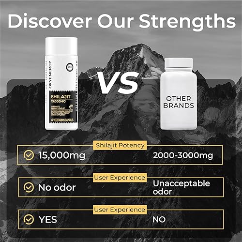 Miniatura 5 de OxyEnergy Shilajit de 15,000 mg con ácido fúlvico y oligominerales, Shilajit puro para hombres, porciones para energía y apoyo inmunológico, puede